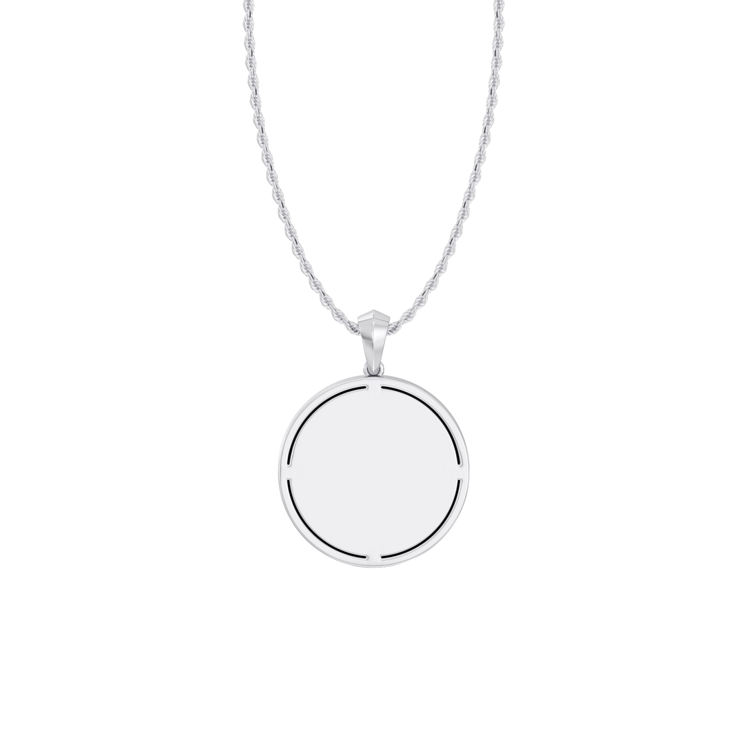 NFL NEW YORK GIANTS UNISEX SILVER AND BLACK ONYX PENDANT