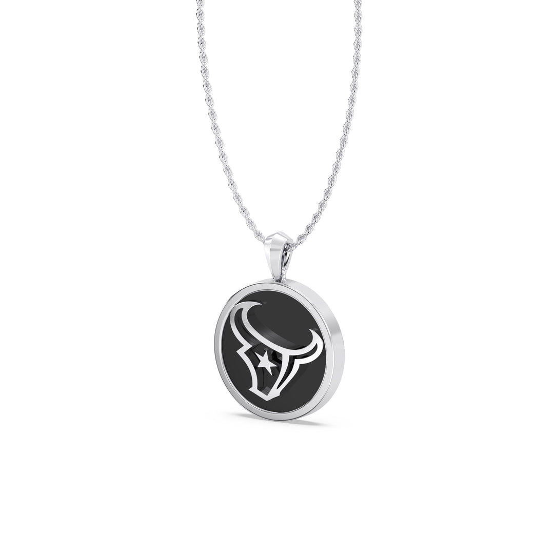 NFL HOUSTON TEXANS UNISEX SILVER AND BLACK ONYX PENDANT