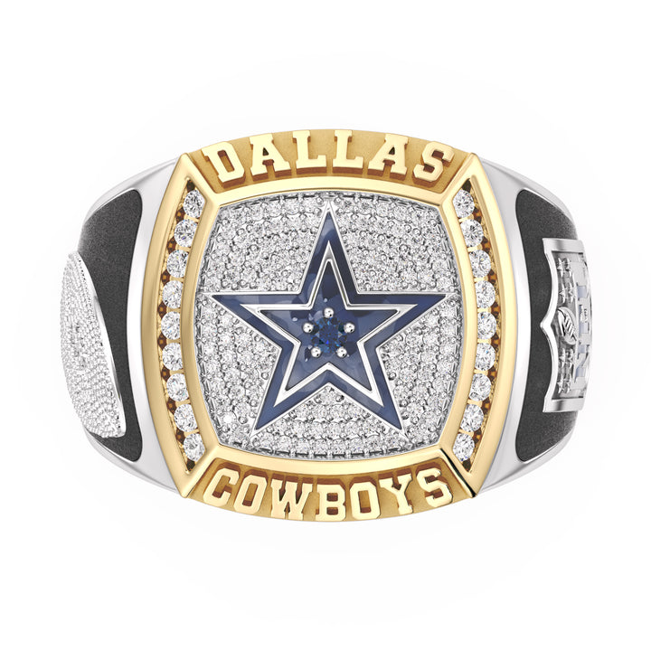 NFL DALLAS COWBOYS MEN'S TEAM RING with 1/2 CTTW Diamonds, 10K Yellow Gold and Sterling Silver