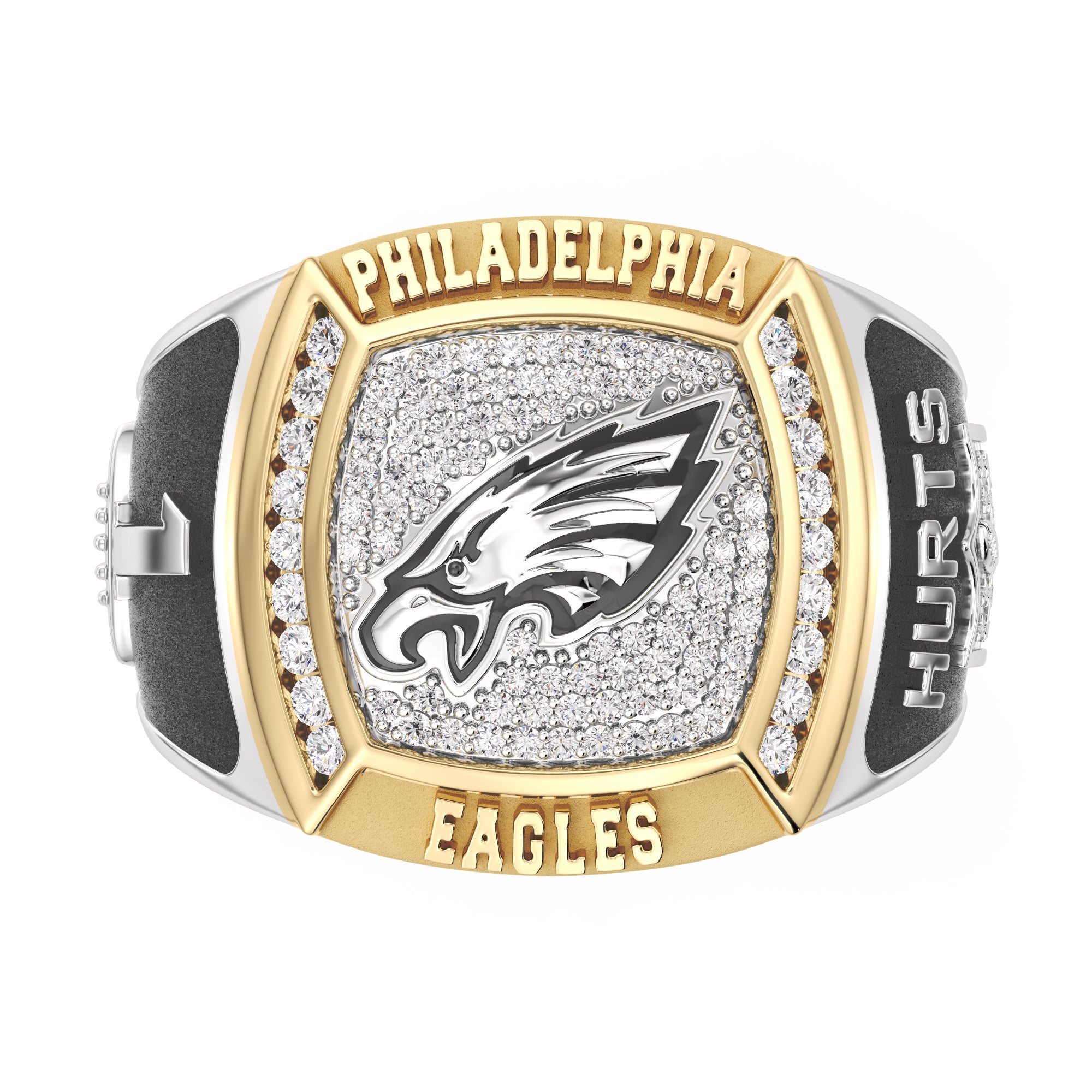 True Fans Jalen Hurts Philadelphia Eagles 1/2 CTTW Men's Diamond Ring – True Fans Fine Jewelry