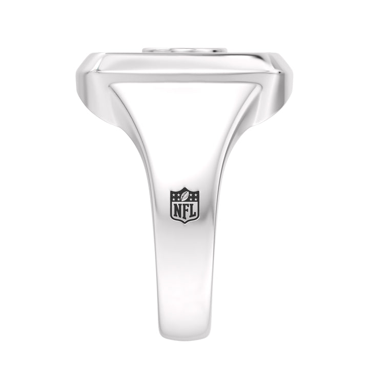 NFL SAN FRANCISCO 49ERS MEN'S ONYX RING
 with 1/20 CTTW Diamonds and Sterling Silver