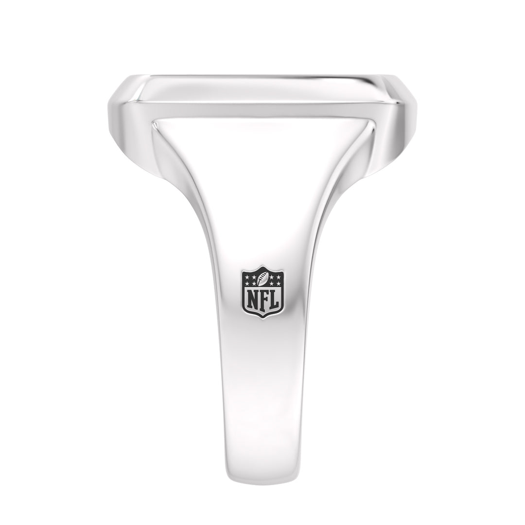 NFL NEW YORK GIANTS MEN'S ONYX RING
 with 1/20 CTTW Diamonds and Sterling Silver