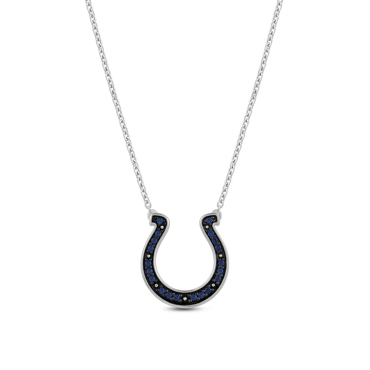 NFL INDIANAPOLIS COLTS WOMEN'S TEAM PENDANT with Blue Cubic Zirconia, Sterling Silver
