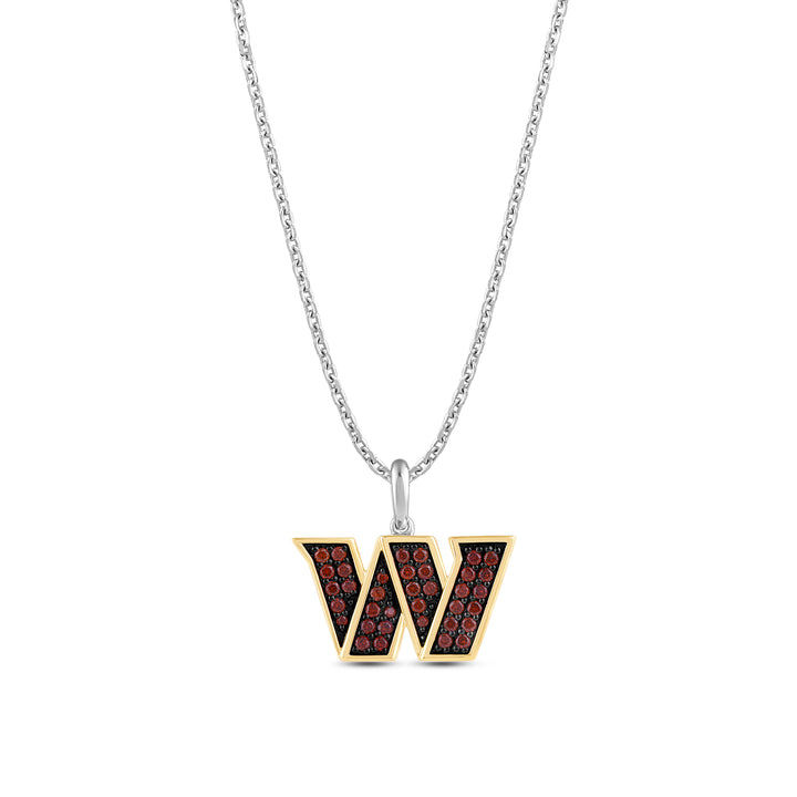 NFL WASHINGTON COMMANDERS WOMEN'S TEAM PENDANT with Red Cubic Zirconia, 14K Yellow Gold Over Sterling Silver