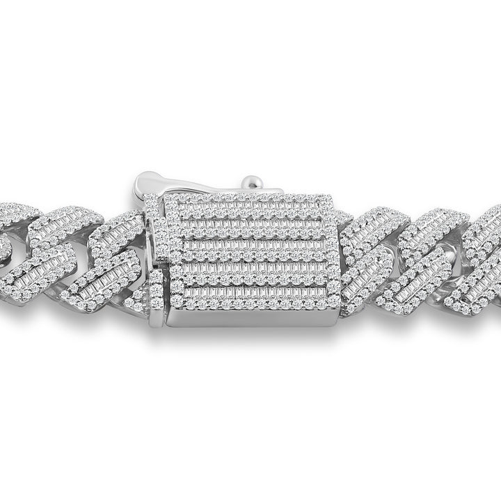 15MM CUBAN MEN'S DRIPZ BRACELET with Cubic Zirconia Stones and Sterling Silver