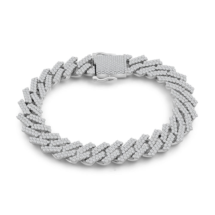 12MM CUBAN MEN'S DRIPZ BRACELET
with Cubic Zirconia Stones and Sterling Silver