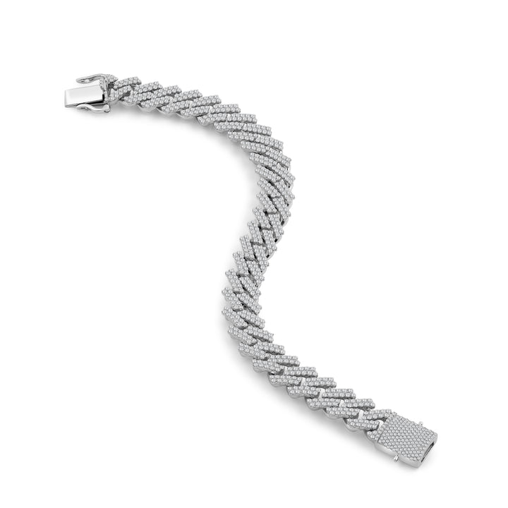 12MM CUBAN MEN'S DRIPZ BRACELET
with Cubic Zirconia Stones and Sterling Silver