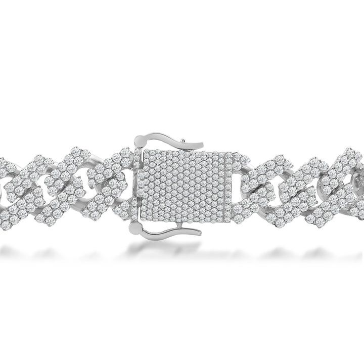 12MM CUBAN MEN'S DRIPZ BRACELET
with Cubic Zirconia Stones and Sterling Silver