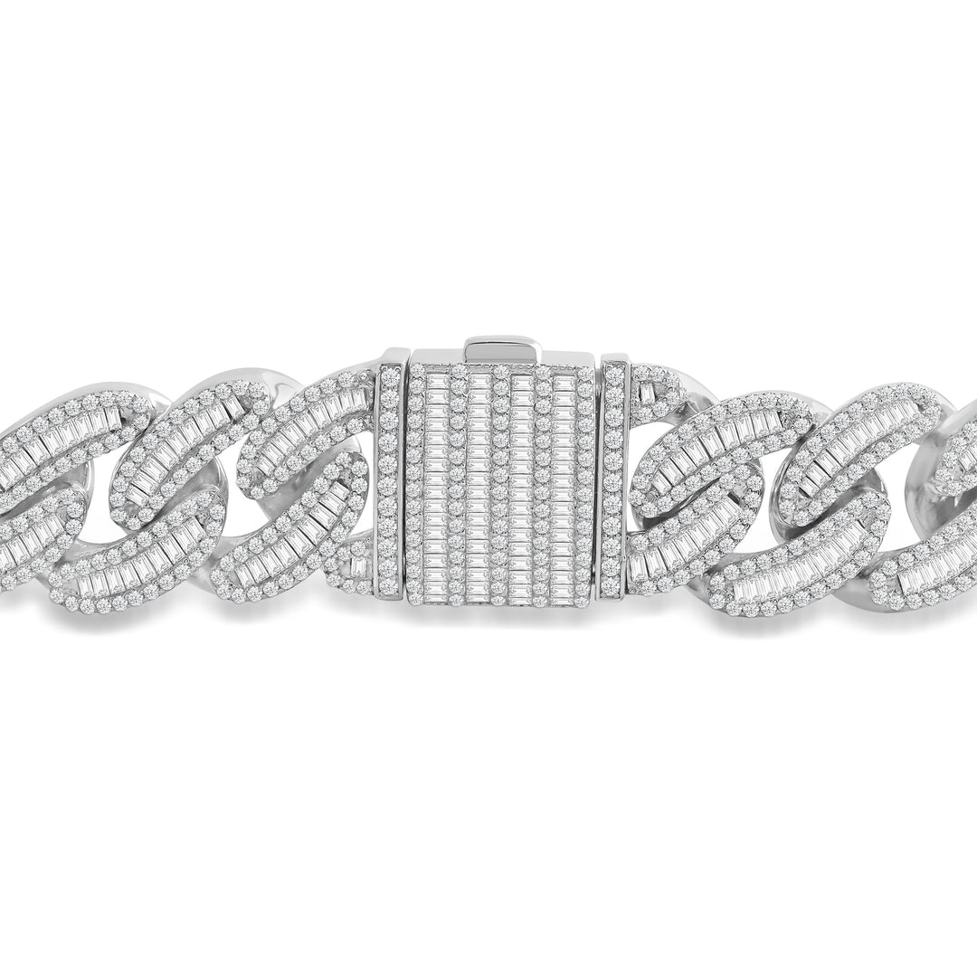 16MM CUBAN MEN'S DRIPZ BRACELET with Cubic Zirconia Stones and Sterling Silver