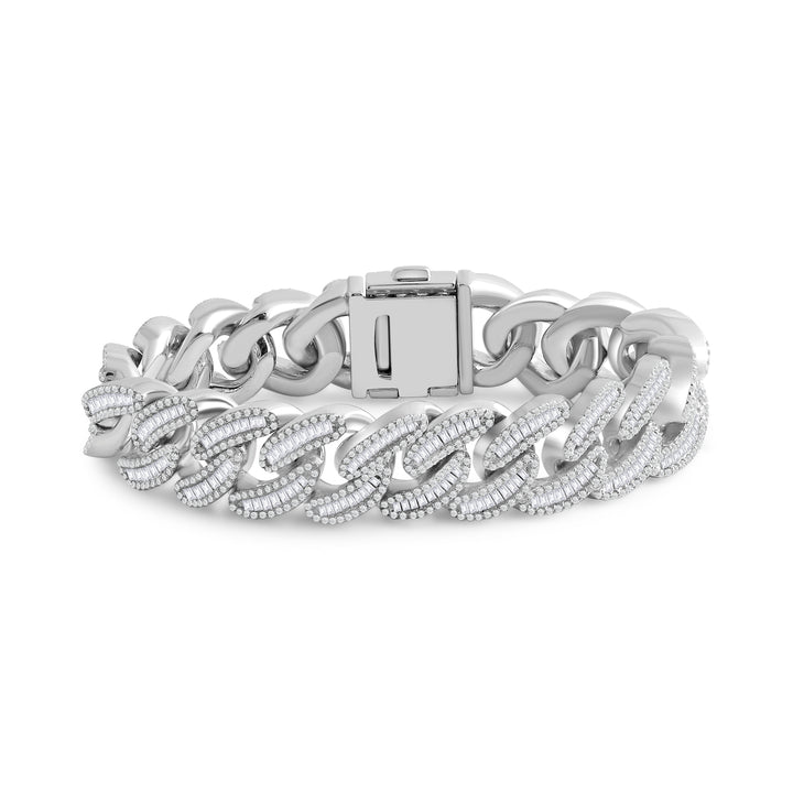 16MM CUBAN MEN'S DRIPZ BRACELET with Cubic Zirconia Stones and Sterling Silver