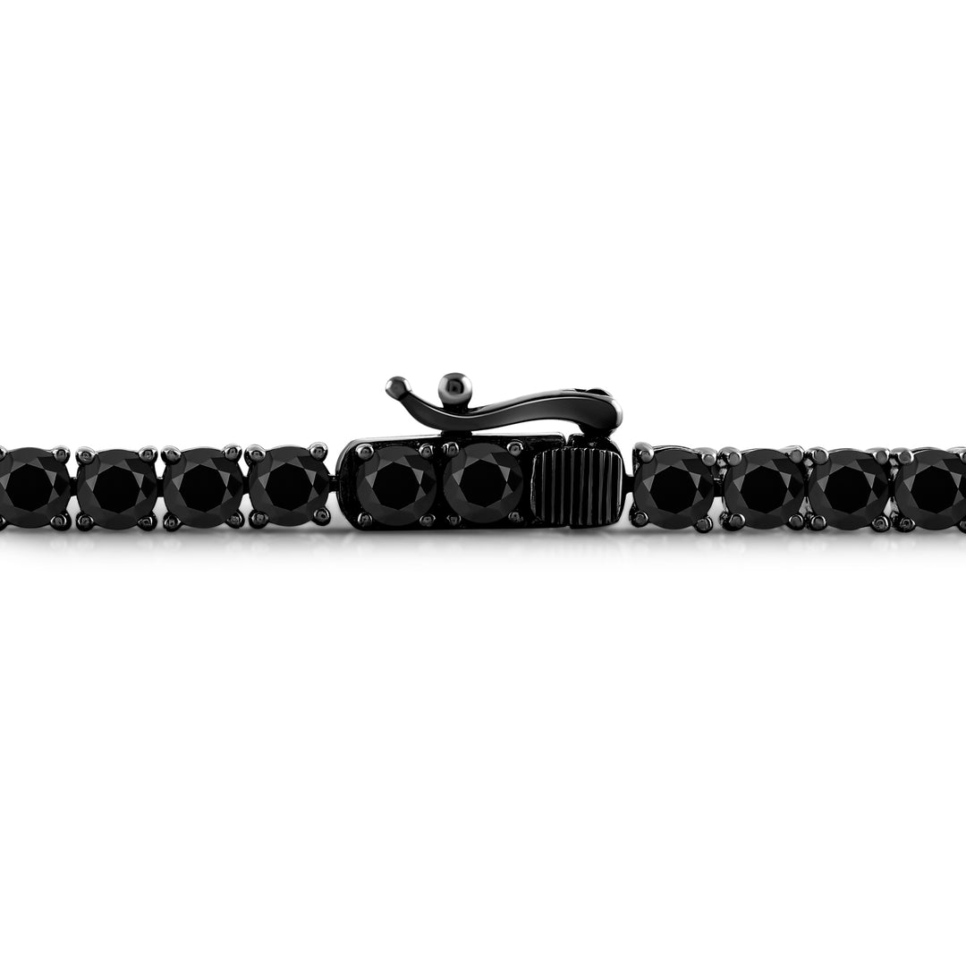 BIG BLACK ETERNITY UNISEX DRIPZ TENNIS BRACELET with Black Cubic Zirconia Stones and Black Rhodium on Sterling Silver