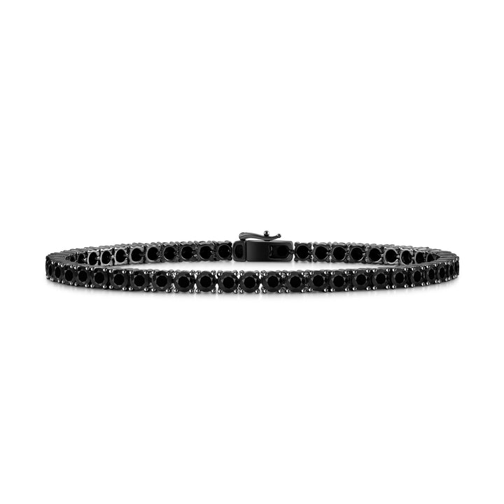 BLACK ETERNITY MEN'S DRIPZ TENNIS BRACELET with Black Cubic Zirconia Stones and Black Rhodium on Sterling Silver