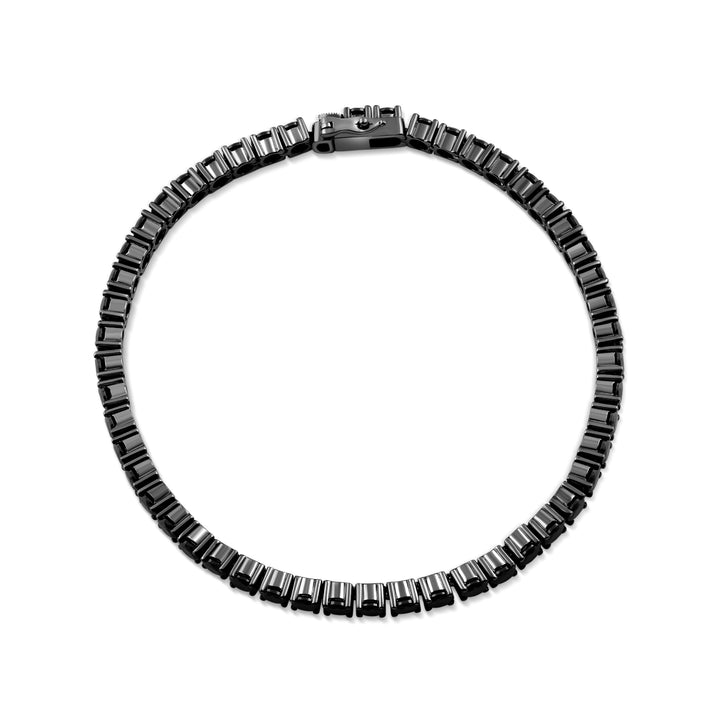 BLACK ETERNITY MEN'S DRIPZ TENNIS BRACELET with Black Cubic Zirconia Stones and Black Rhodium on Sterling Silver