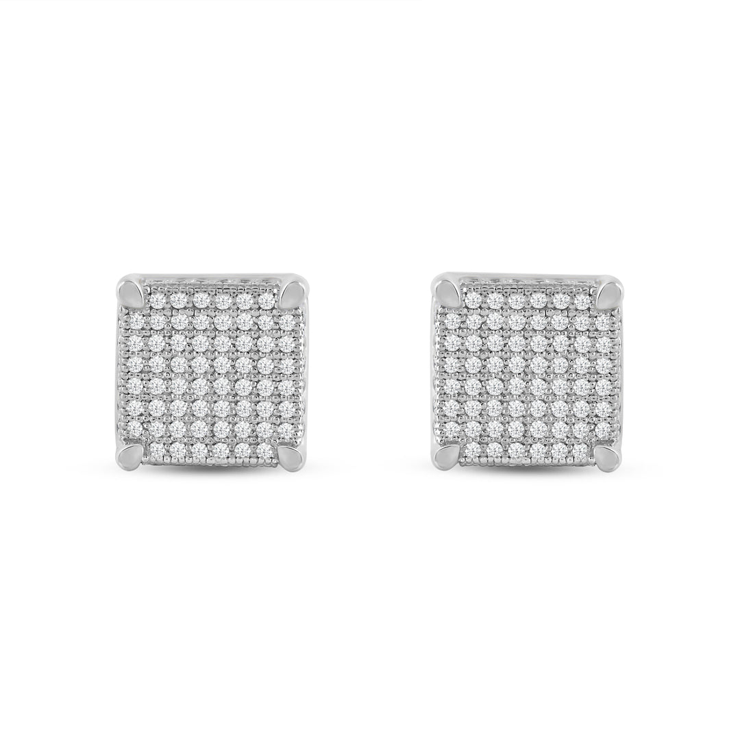 CUBE MEN'S DRIPZ STUDS with Cubic Zirconia Stones and Sterling Silver