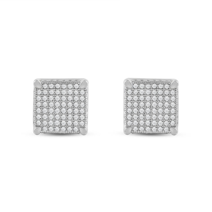 CUBE MEN'S DRIPZ STUDS with Cubic Zirconia Stones and Sterling Silver