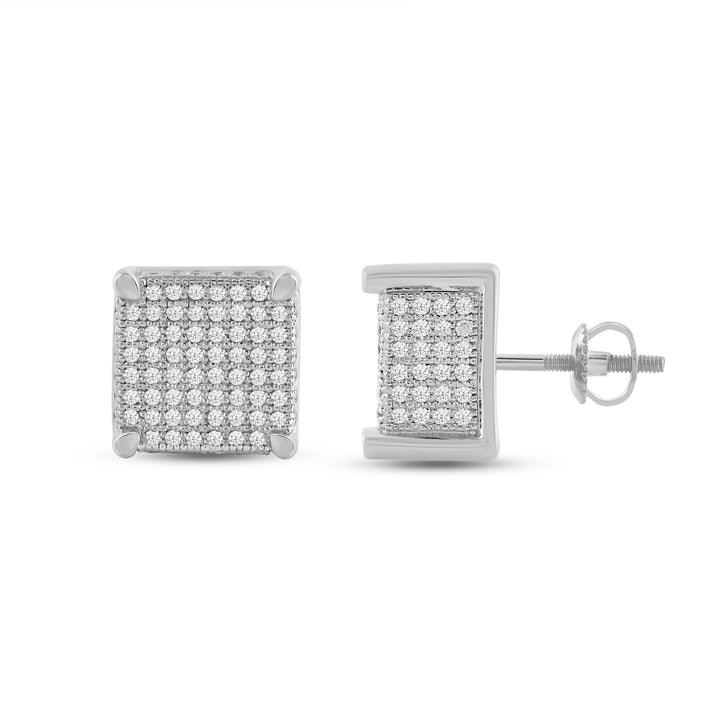 CUBE MEN'S DRIPZ STUDS with Cubic Zirconia Stones and Sterling Silver