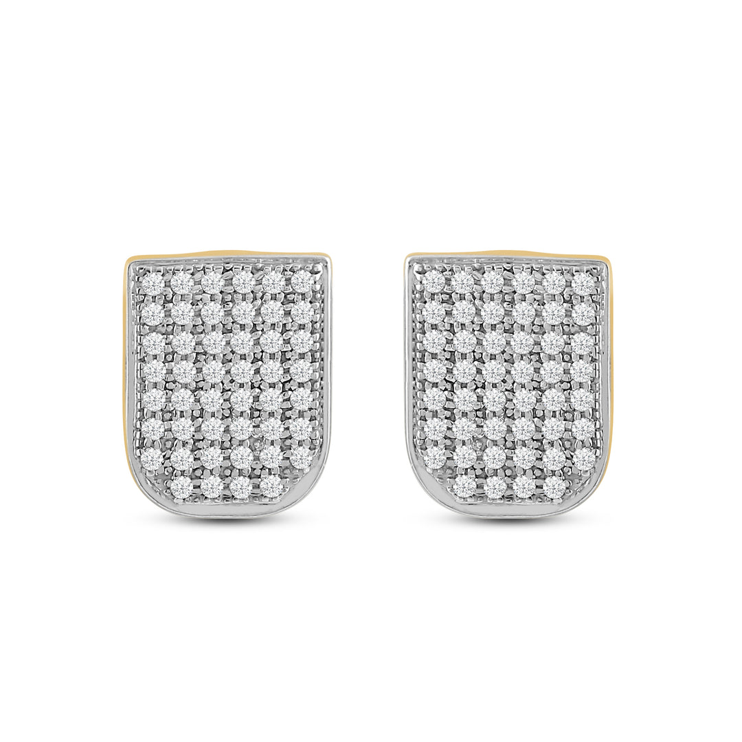 TOOTH MICROPAVE MEN'S DRIPZ STUDS
with Cubic Zirconia Stones and 14K Yellow Gold over Sterling Silver