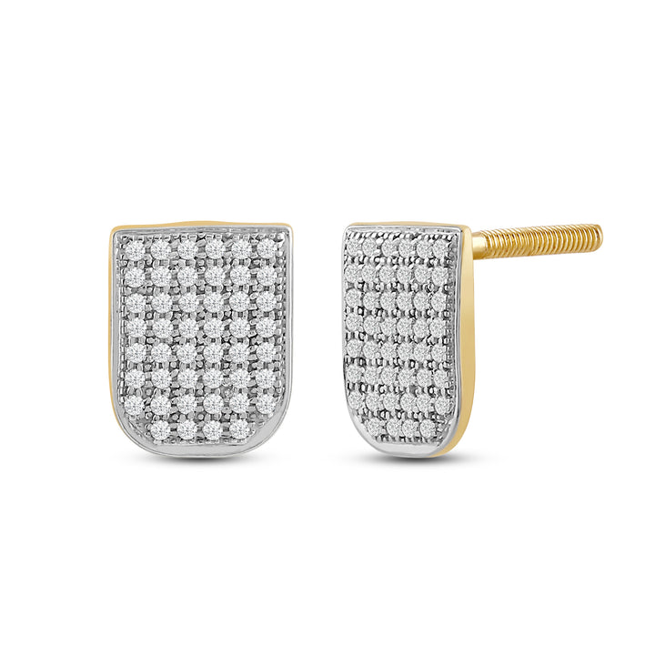 TOOTH MICROPAVE MEN'S DRIPZ STUDS
with Cubic Zirconia Stones and 14K Yellow Gold over Sterling Silver