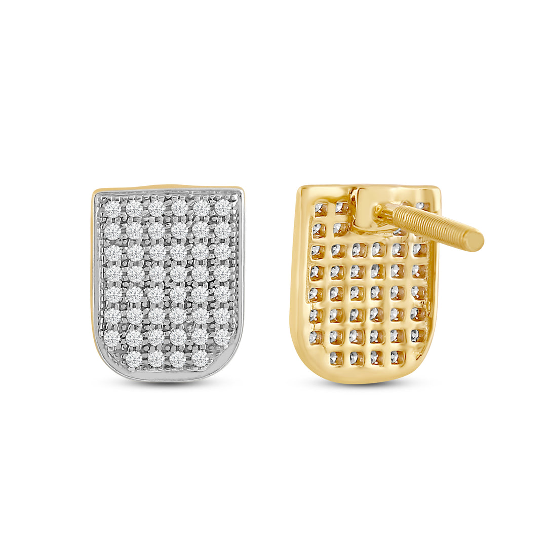 TOOTH MICROPAVE MEN'S DRIPZ STUDS
with Cubic Zirconia Stones and 14K Yellow Gold over Sterling Silver