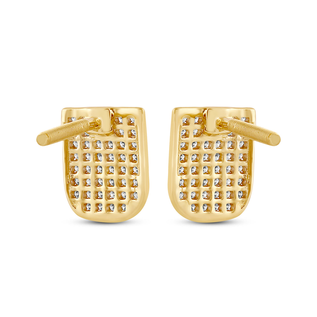 TOOTH MICROPAVE MEN'S DRIPZ STUDS
with Cubic Zirconia Stones and 14K Yellow Gold over Sterling Silver