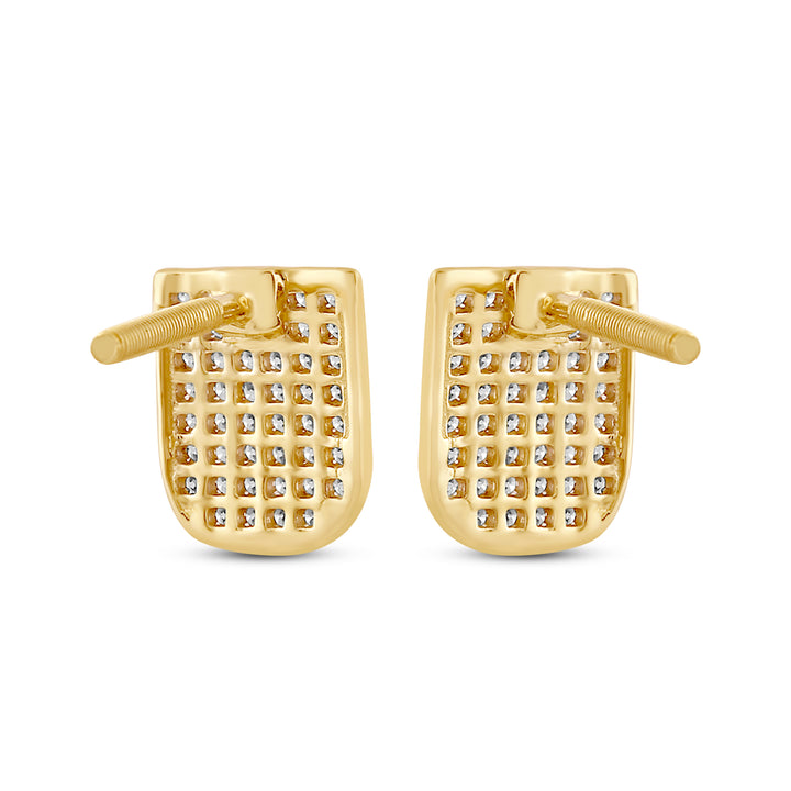 TOOTH MICROPAVE MEN'S DRIPZ STUDS
with Cubic Zirconia Stones and 14K Yellow Gold over Sterling Silver