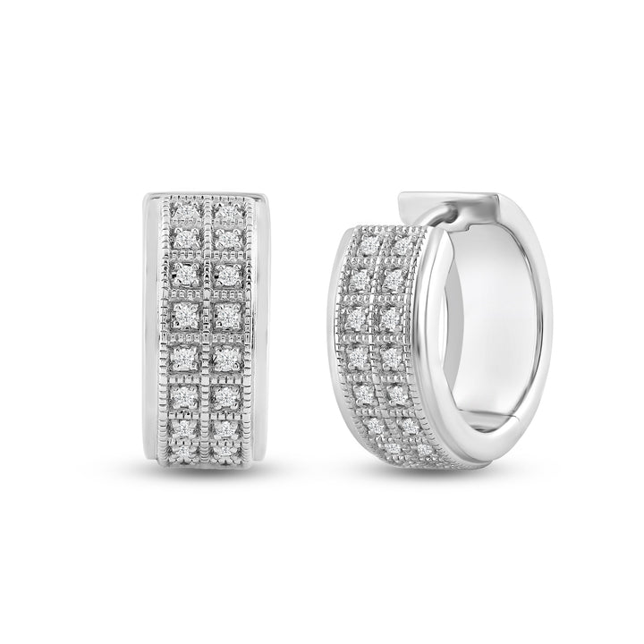 SQUARE PAVE SET MEN'S DRIPZ HOOP
with Cubic Zirconia Stones and Sterling Silver