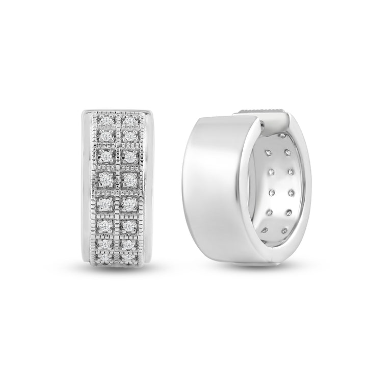 SQUARE PAVE SET MEN'S DRIPZ HOOP
with Cubic Zirconia Stones and Sterling Silver