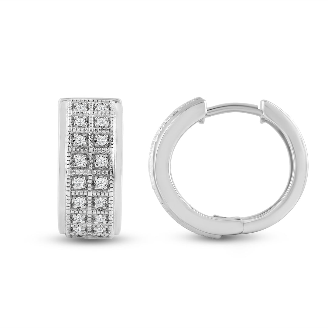 SQUARE PAVE SET MEN'S DRIPZ HOOP
with Cubic Zirconia Stones and Sterling Silver