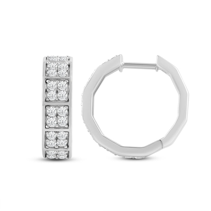 DOMINO SETTING MEN'S DRIPZ HOOP
with Cubic Zirconia Stones and Sterling Silver