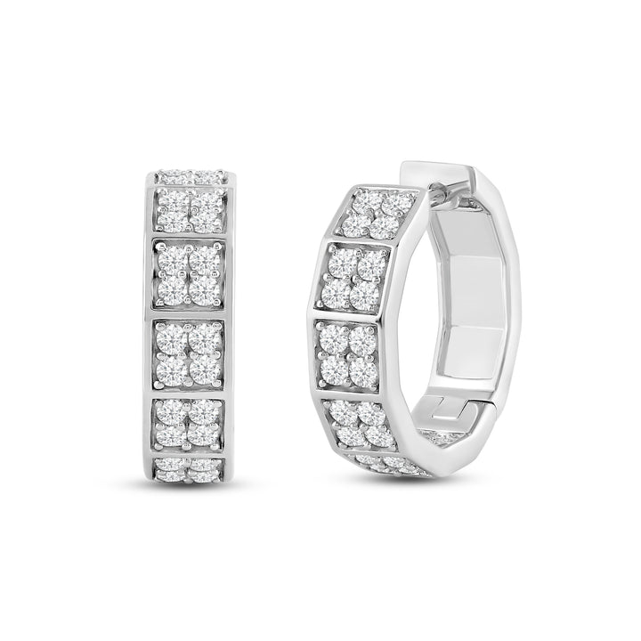 DOMINO SETTING MEN'S DRIPZ HOOP
with Cubic Zirconia Stones and Sterling Silver