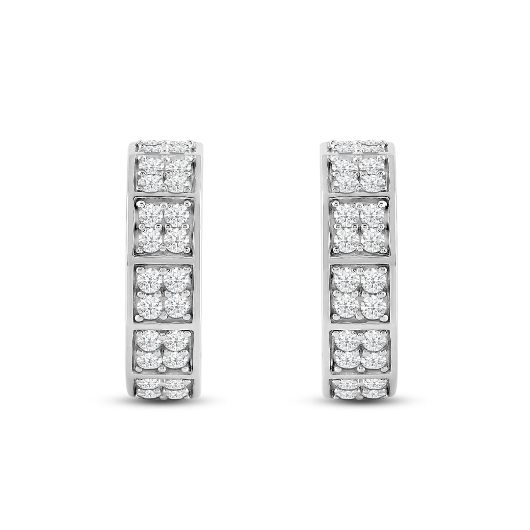 DOMINO SETTING MEN'S DRIPZ HOOP
with Cubic Zirconia Stones and Sterling Silver