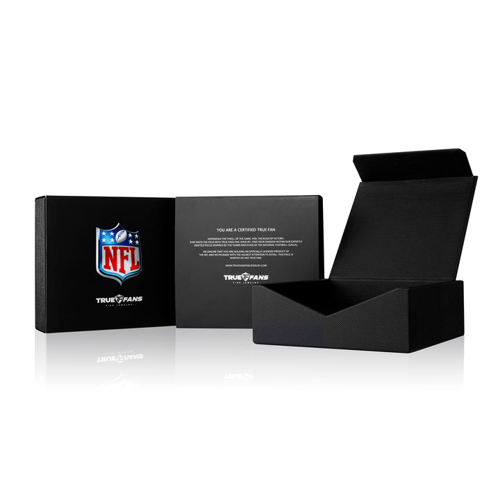 NFL NEW ENGLAND PATRIOTS MEN'S ONYX RING
 with 1/20 CTTW Diamonds and Sterling Silver