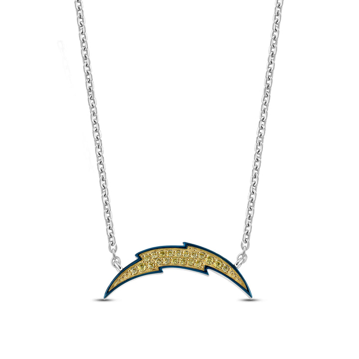 NFL LOS ANGELES CHARGERS WOMEN'S TEAM PENDANT with Yellow Cubic Zirconia, 14K Yellow Gold Over Sterling Silver