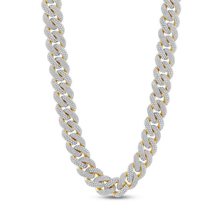 17MM SOFT CUSHION CUBAN MEN'S DRIPZ BAGUETTE NECKLACE
with Cubic Zirconia Stones and 14K Yellow Gold over Sterling Silver