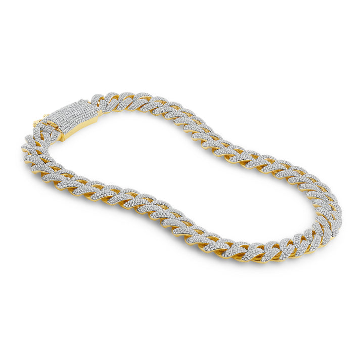 17MM SOFT CUSHION CUBAN MEN'S DRIPZ BAGUETTE NECKLACE
with Cubic Zirconia Stones and 14K Yellow Gold over Sterling Silver