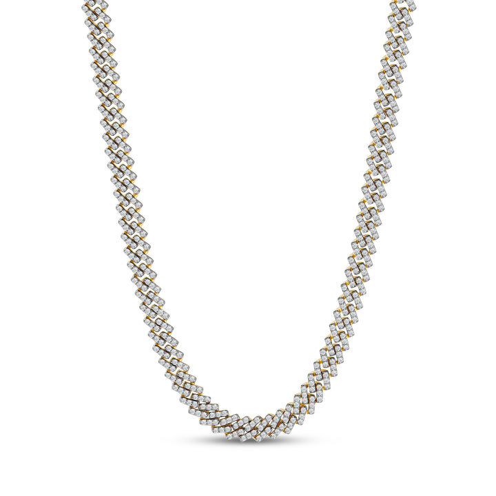 16MM CUBAN MEN'S DRIPZ NECKLACE
with Cubic Zirconia Stones and 14K Yellow Gold over Sterling Silver