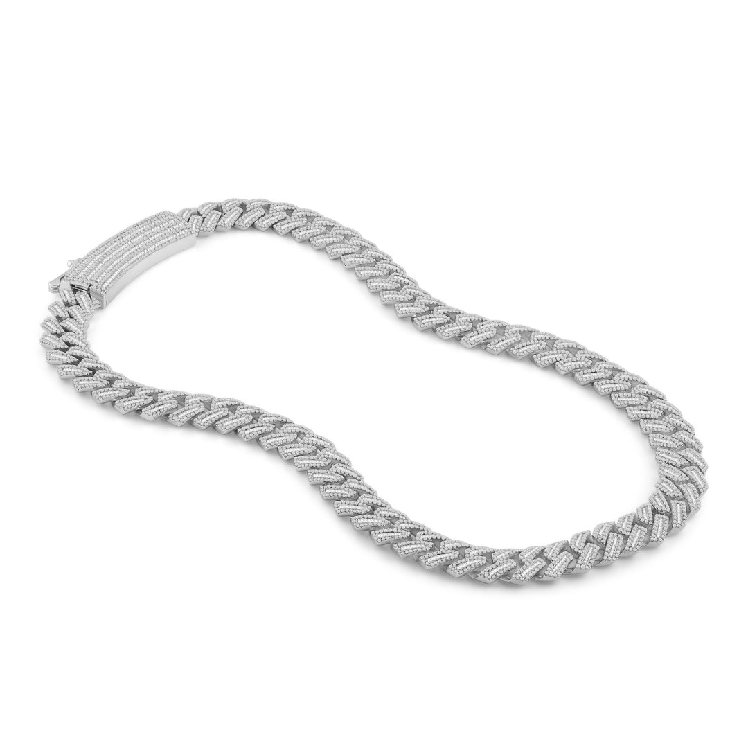 15MM CUBAN MEN'S DRIPZ BAGUETTE NECKLACE
with Cubic Zirconia Stones and Sterling Silver