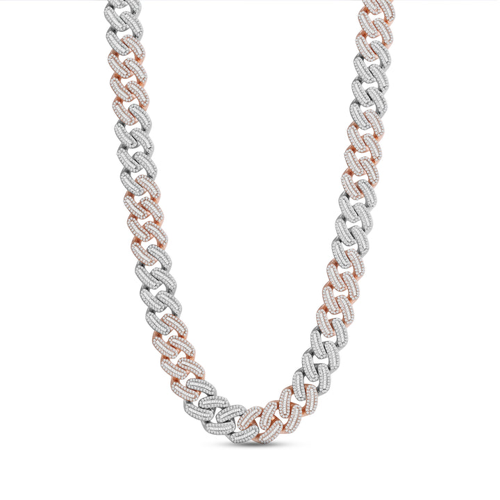 15MM SOFT EDGED CUBAN MEN'S DRIPZ BAGUETTE NECKLACE
with Cubic Zirconia Stones and Sterling Silver