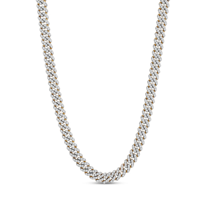 6MM CUBAN MEN'S DRIPZ NECKLACE
with Cubic Zirconia Stones and 14K Yellow Gold over Sterling Silver