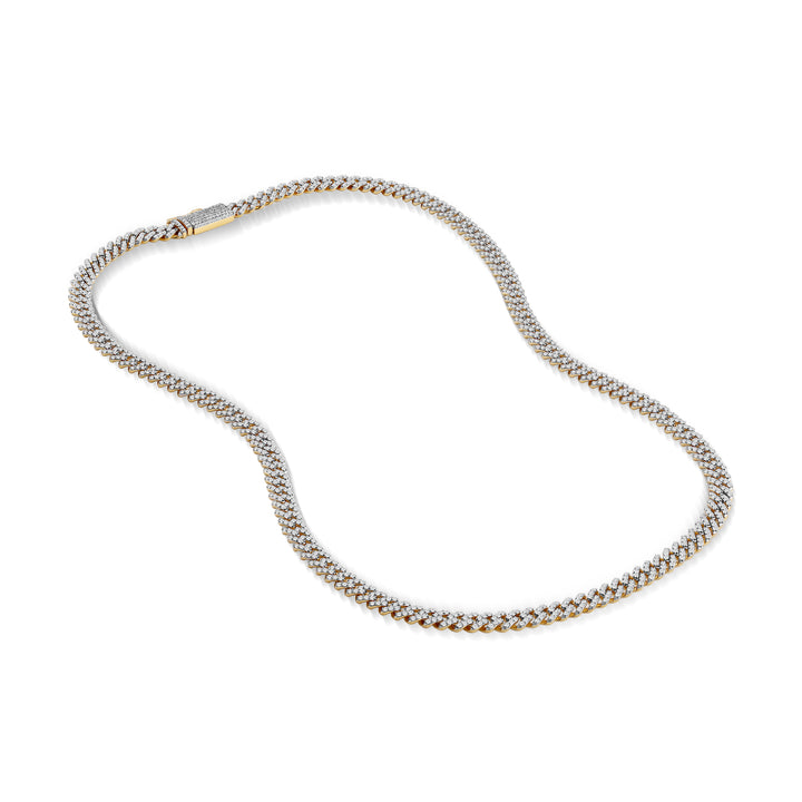 6MM CUBAN MEN'S DRIPZ NECKLACE
with Cubic Zirconia Stones and 14K Yellow Gold over Sterling Silver