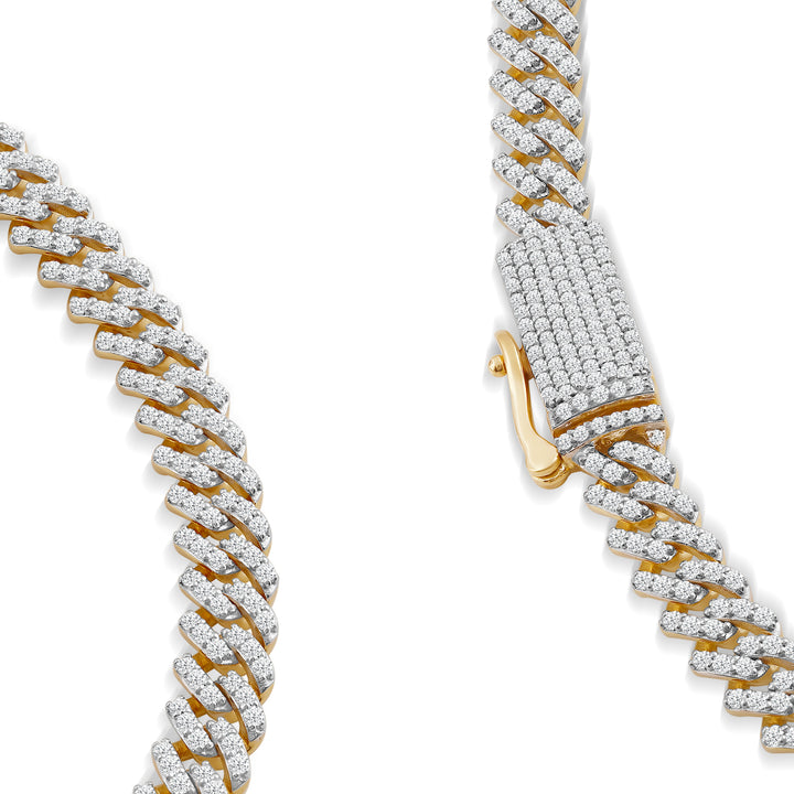 6MM CUBAN MEN'S DRIPZ NECKLACE
with Cubic Zirconia Stones and 14K Yellow Gold over Sterling Silver