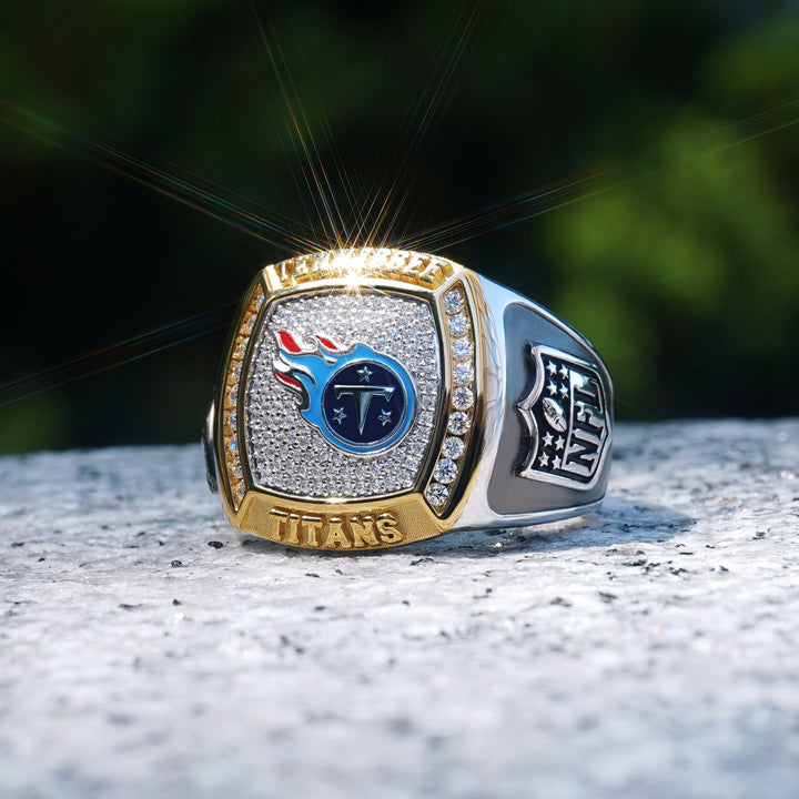 NFL TENNESSEE TITANS MEN'S TEAM RING with 1/2 CTTW Diamonds, 10K Yellow Gold and Sterling Silver