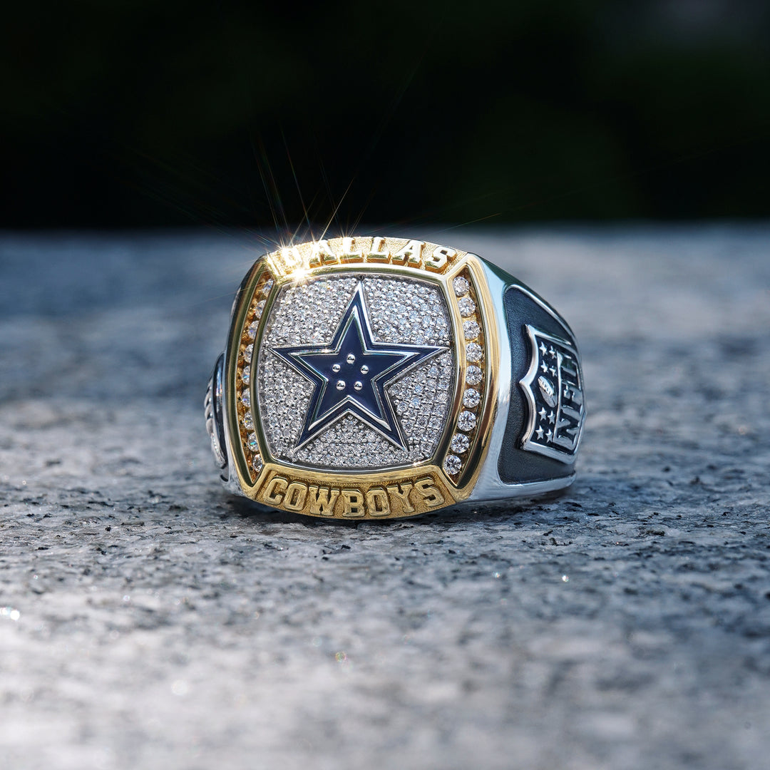 ZACK MARTIN MEN'S AUTOGRAPH RING with 1/2 CTTW Diamonds, 10K Yellow Gold and Sterling Silver