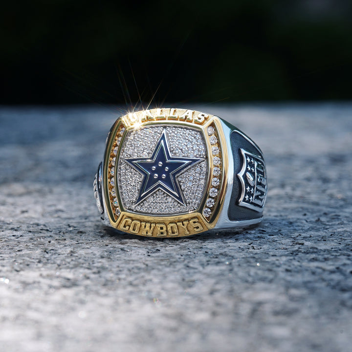 NFL DALLAS COWBOYS MEN'S TEAM RING with 1/2 CTTW Diamonds, 10K Yellow Gold and Sterling Silver