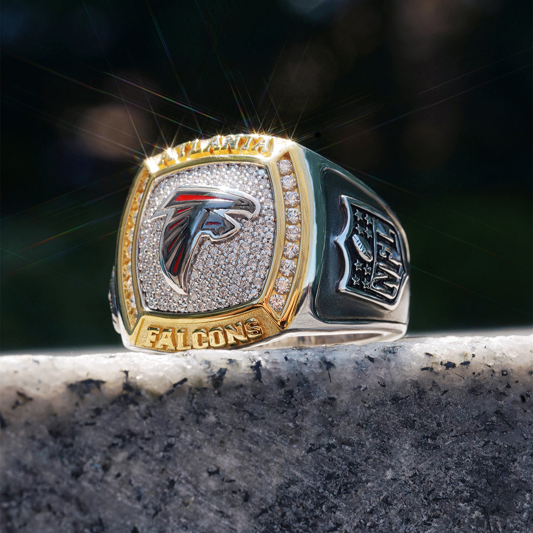 NFL ATLANTA FALCONS MEN'S TEAM RING with 1/2 CTTW Diamonds, 10K Yellow Gold and Sterling Silver