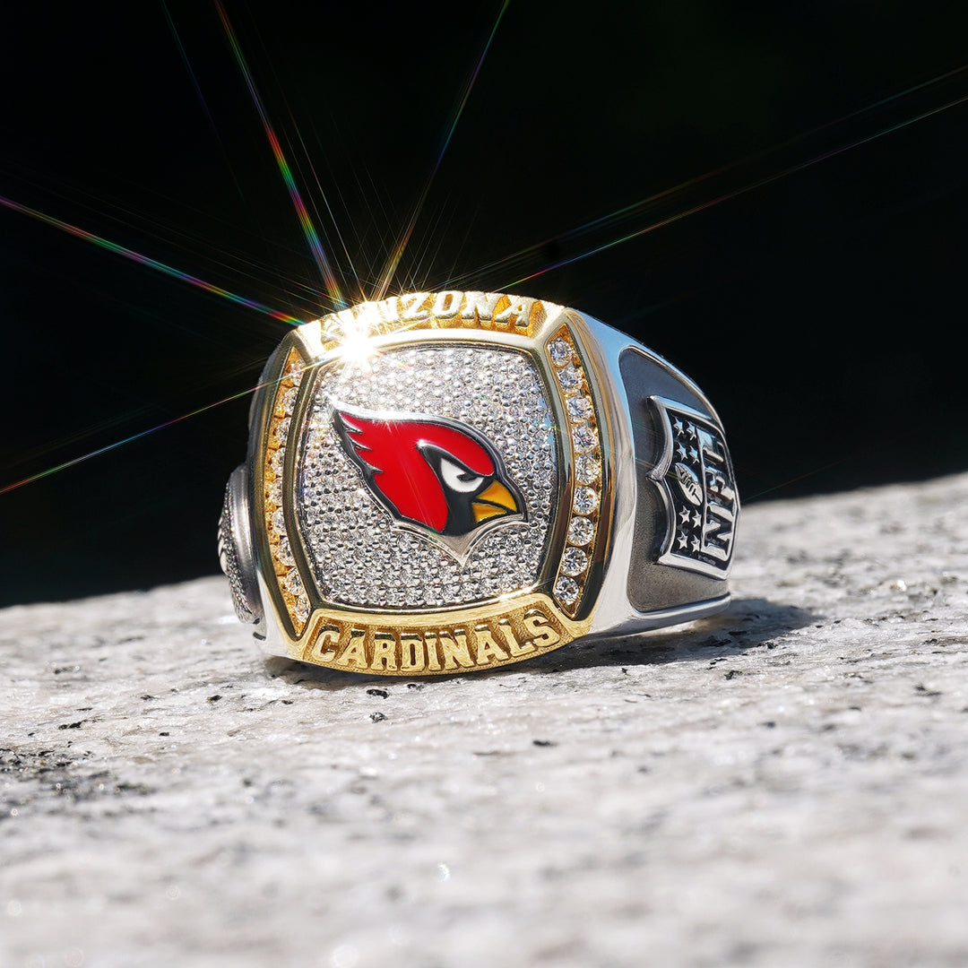 NFL ARIZONA CARDINALS MEN'S TEAM RING with 1/2 CTTW Diamonds, 10K Yellow Gold and Sterling Silver