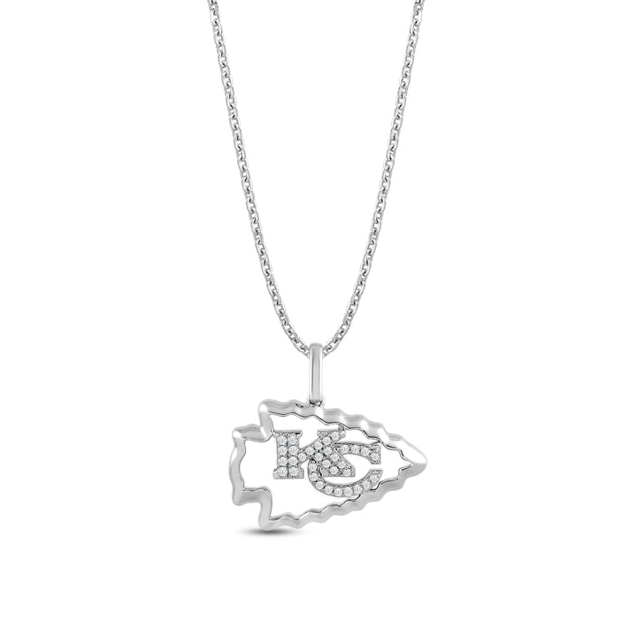 NFL KANAS CITY CHIEFS WOMEN'S TEAM PENDANT with White Cubic Zirconia, Sterling Silver