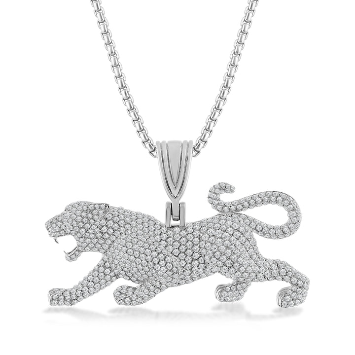 ROARING LION MEN'S DRIPZ NECKLACE 
with Cubic Zirconia Stones and Sterling Silver