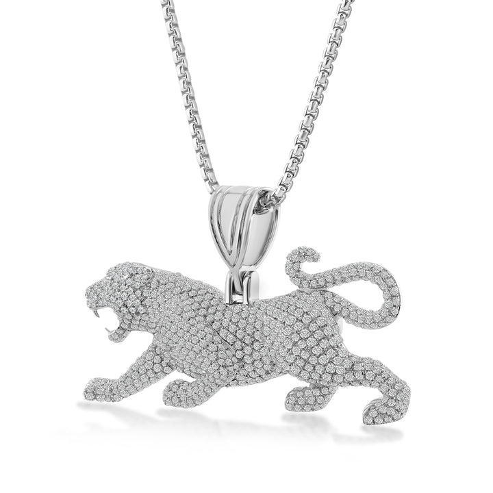 ROARING LION MEN'S DRIPZ NECKLACE 
with Cubic Zirconia Stones and Sterling Silver