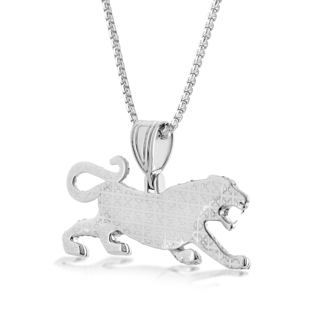 ROARING LION MEN'S DRIPZ NECKLACE 
with Cubic Zirconia Stones and Sterling Silver